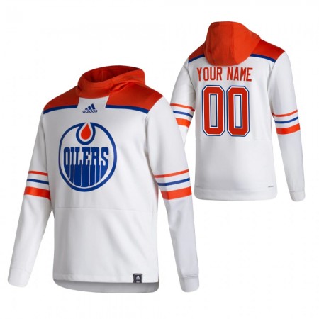 Herren Eishockey Edmonton Oilers Custom 2020-21 Reverse Retro Pullover Hooded Sweatshirt